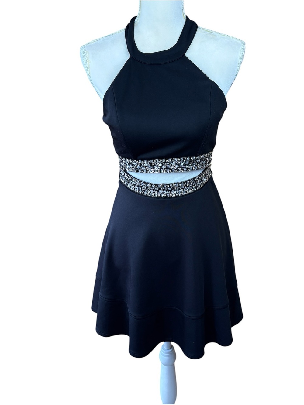 Honey and Rosie halter mini dress, Small, LBD, bodycon, cutout, party, formal